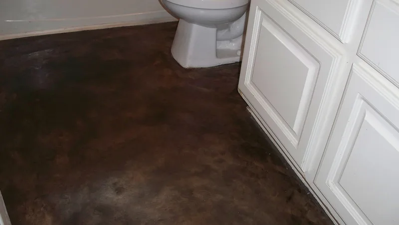 Stained Concrete Overlay in Bathroom