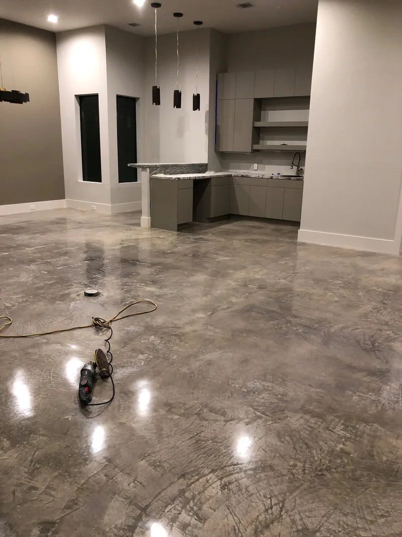 Natural Residential Polished Concrete Floor in Houston