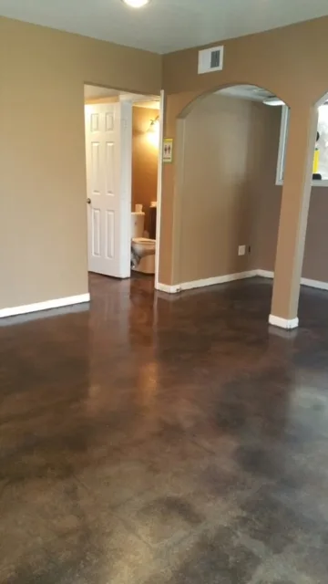 Black Polished Concrete Residential floor in Houston