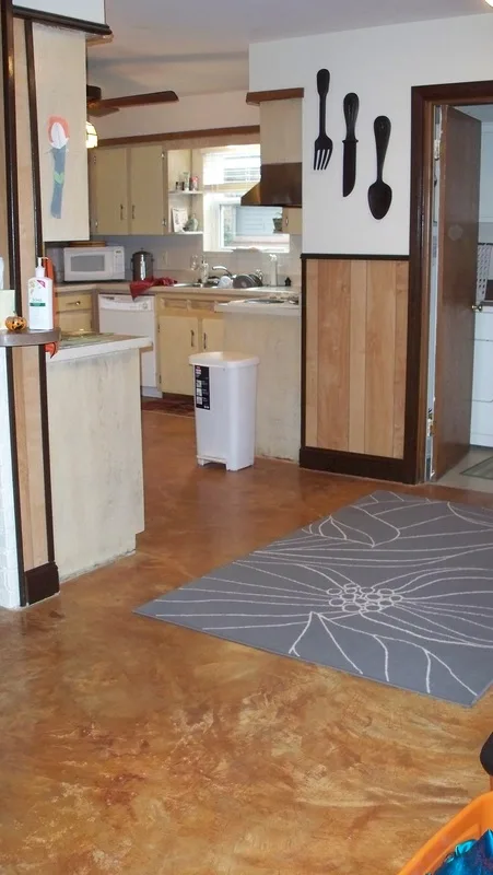 Stained Concrete Overlay Kitchen