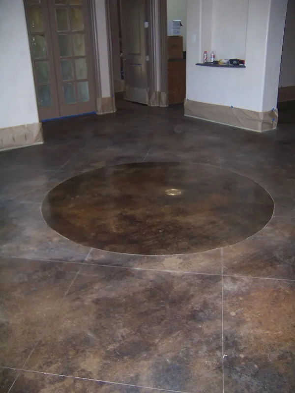 Scored and Stained Custom Concrete Design