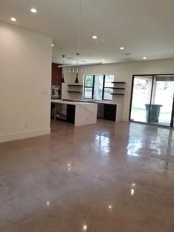 Gray Residential Polished Concrete Floor in Houston