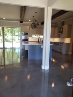 Dark Gray Polished Concrete Floor in Houston